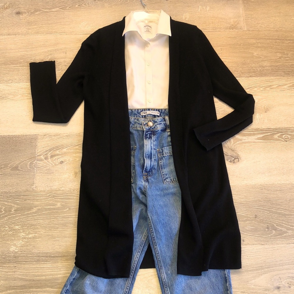 BR Long knee length duster cardigan, 100% wool